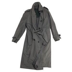 Vintage Bradley Jons Trench Coat Mens 40 Gray Belted Wool Liner Rain Classic